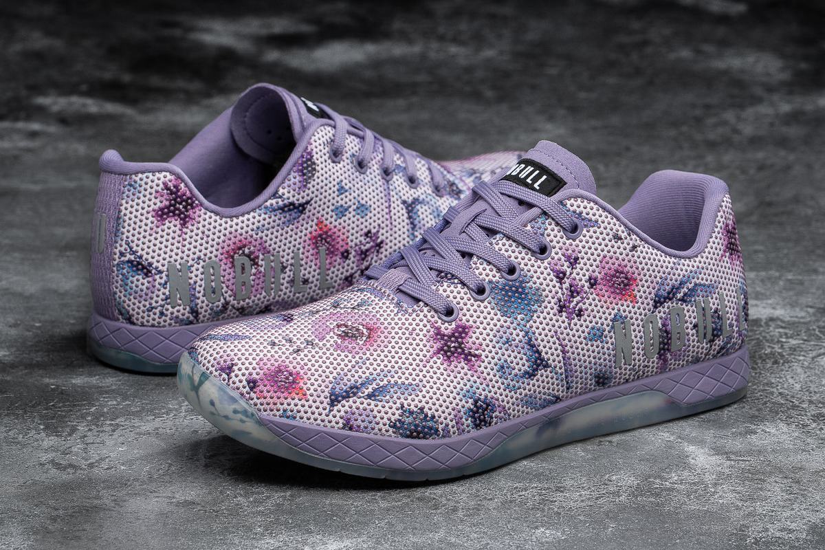 Nobull Superfabric Women's Trainers Purple Floral | Australia (EC9576)